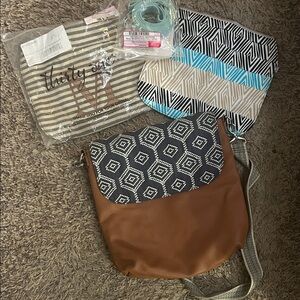 Thirty-One Brown and Black Crossbody Bag